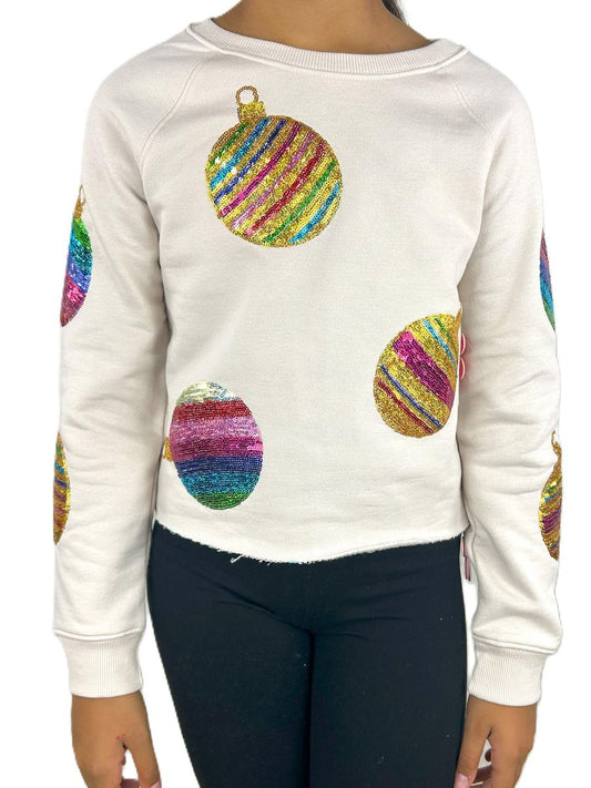 All Over Sequins Ornament Sweatshirt-Pastel