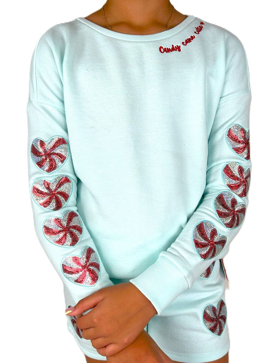 Sequins Candy Cane Cutie Sweatshirt