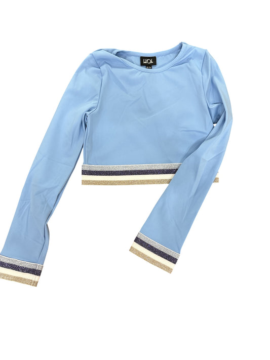 Blue Cropped Tennis Long sleeve top