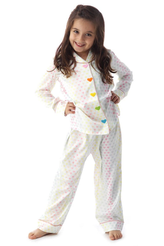 Silk Rainbow Heart Pajamas