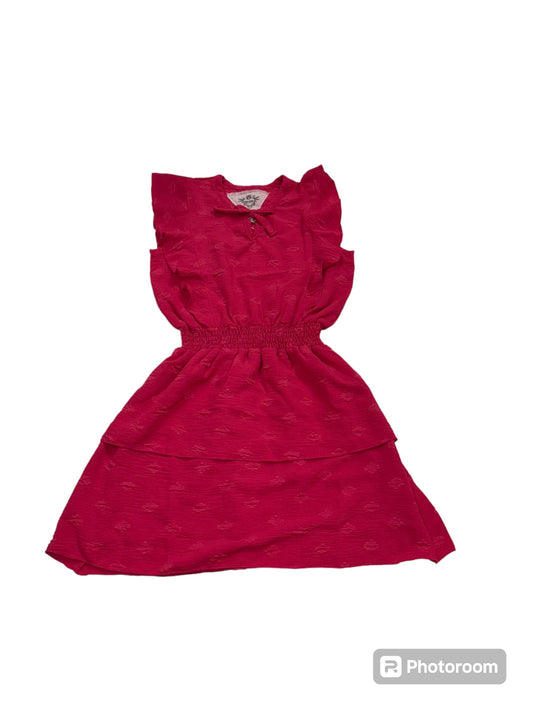 T2Love Fuschia Ruffle Sleeve Tiered Dress