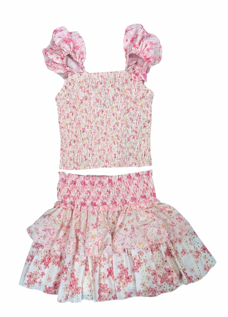 FBZ Pink Smocked Skirt