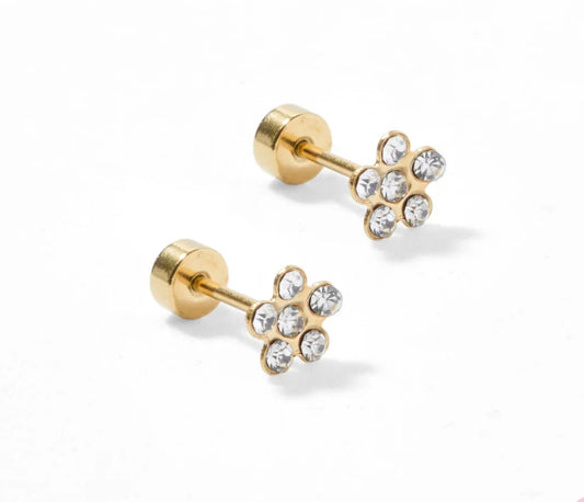Nap Studs -Lyla Flower Clear