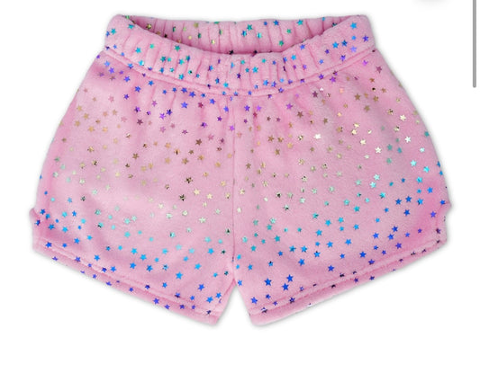 IScream Pink Foil Plush Shorts
