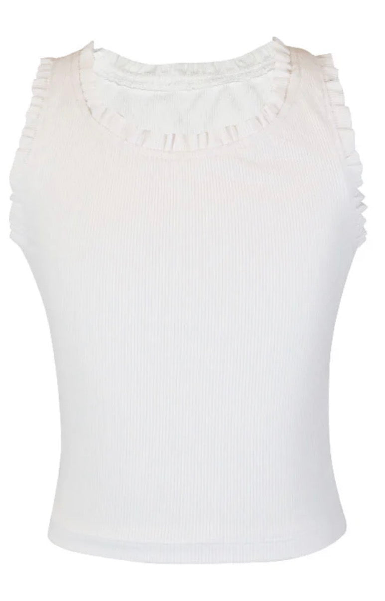 Rib ruffle tank