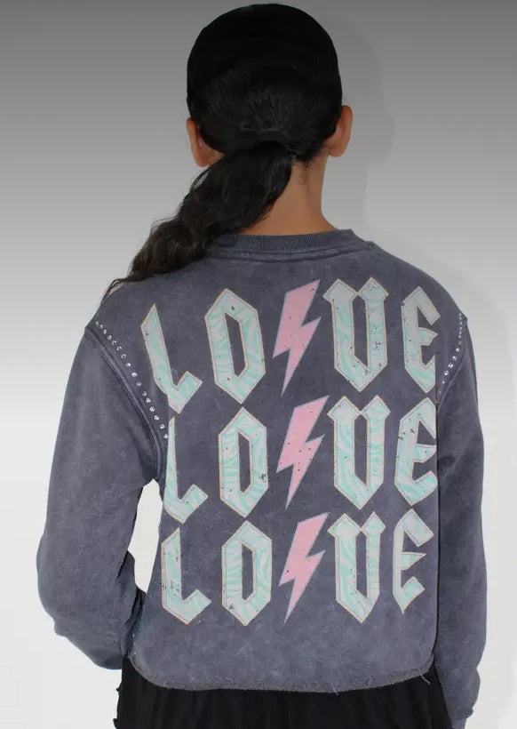 Acid Wash Love Sweatshirt