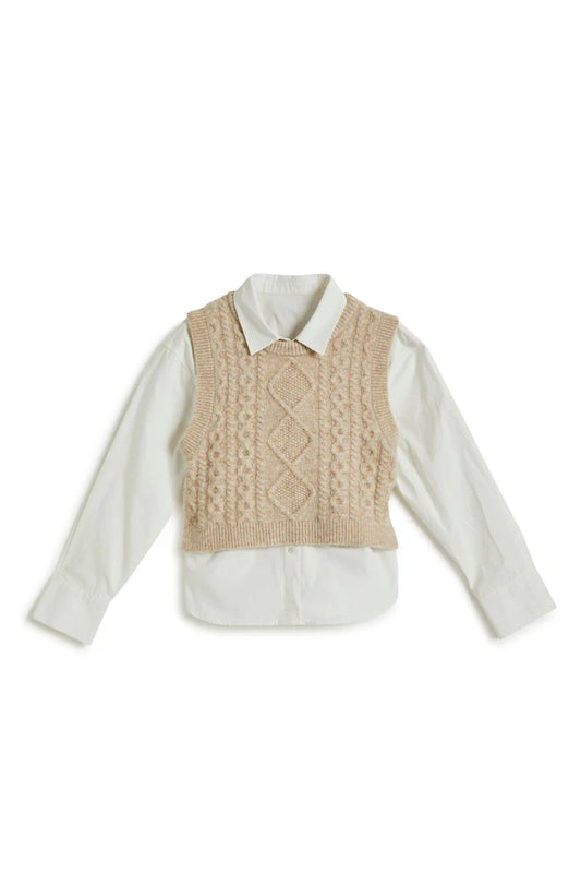Tractr Sweater Vest Set Top