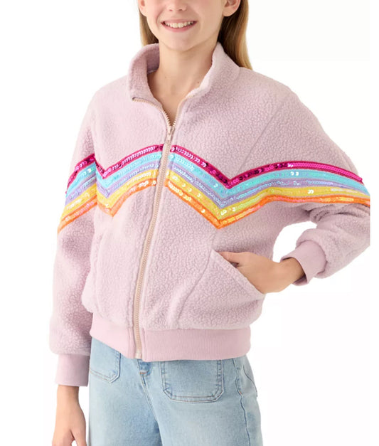 Sequin Rainbow Sherpa Jacket