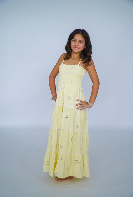 Yellow Eyelet Dress