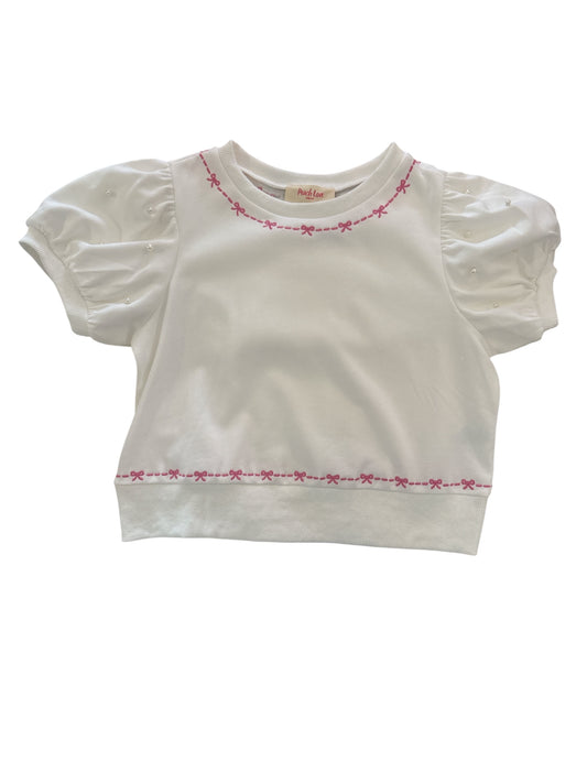Bow Embo Pearl Top