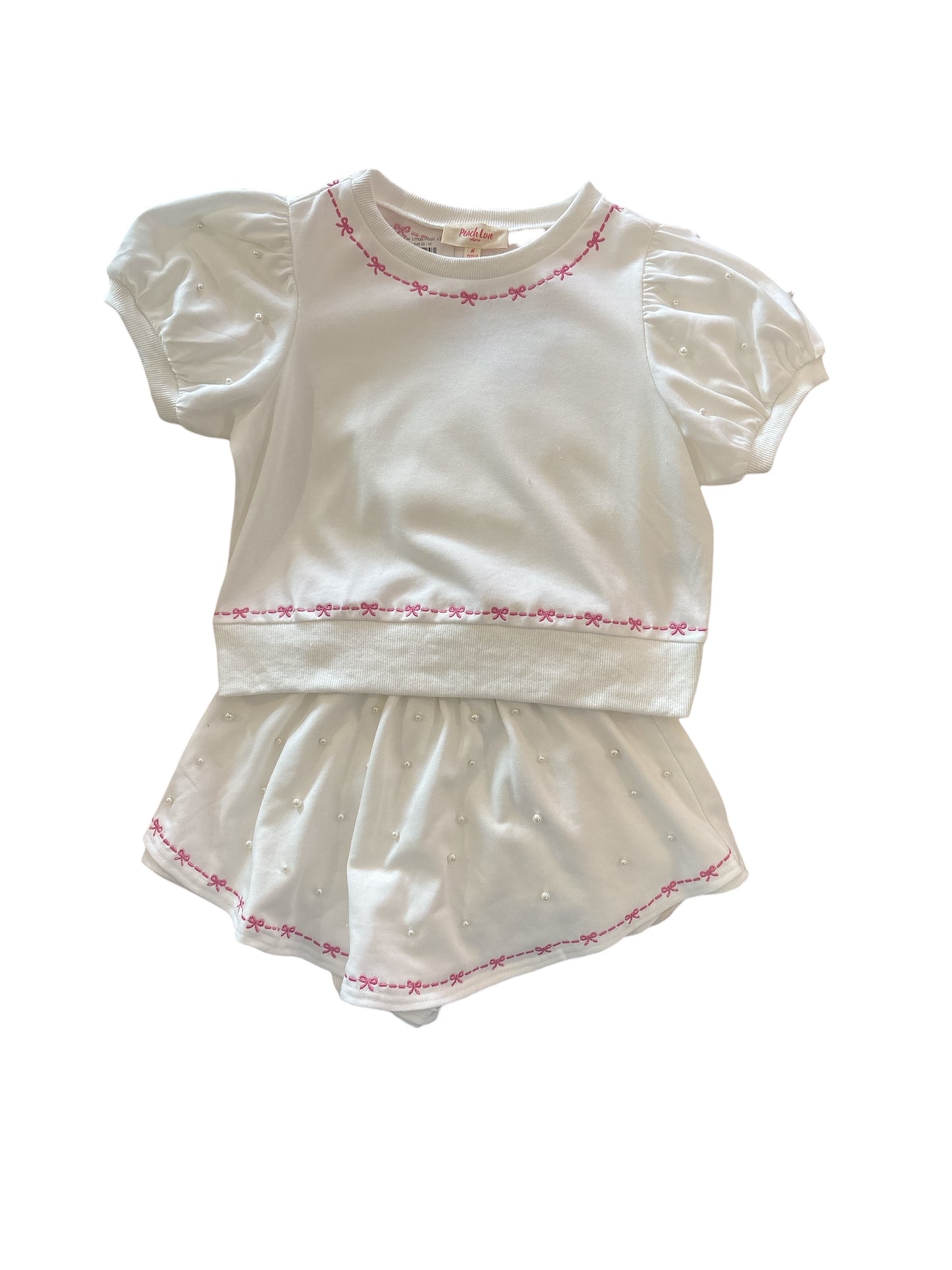 Bow Embo Pearl Top