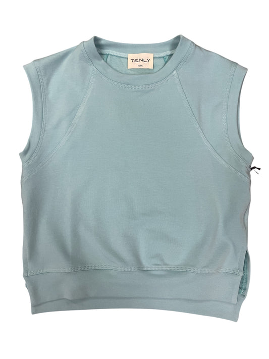 French Terry Raglan Tank in Aqua Sky