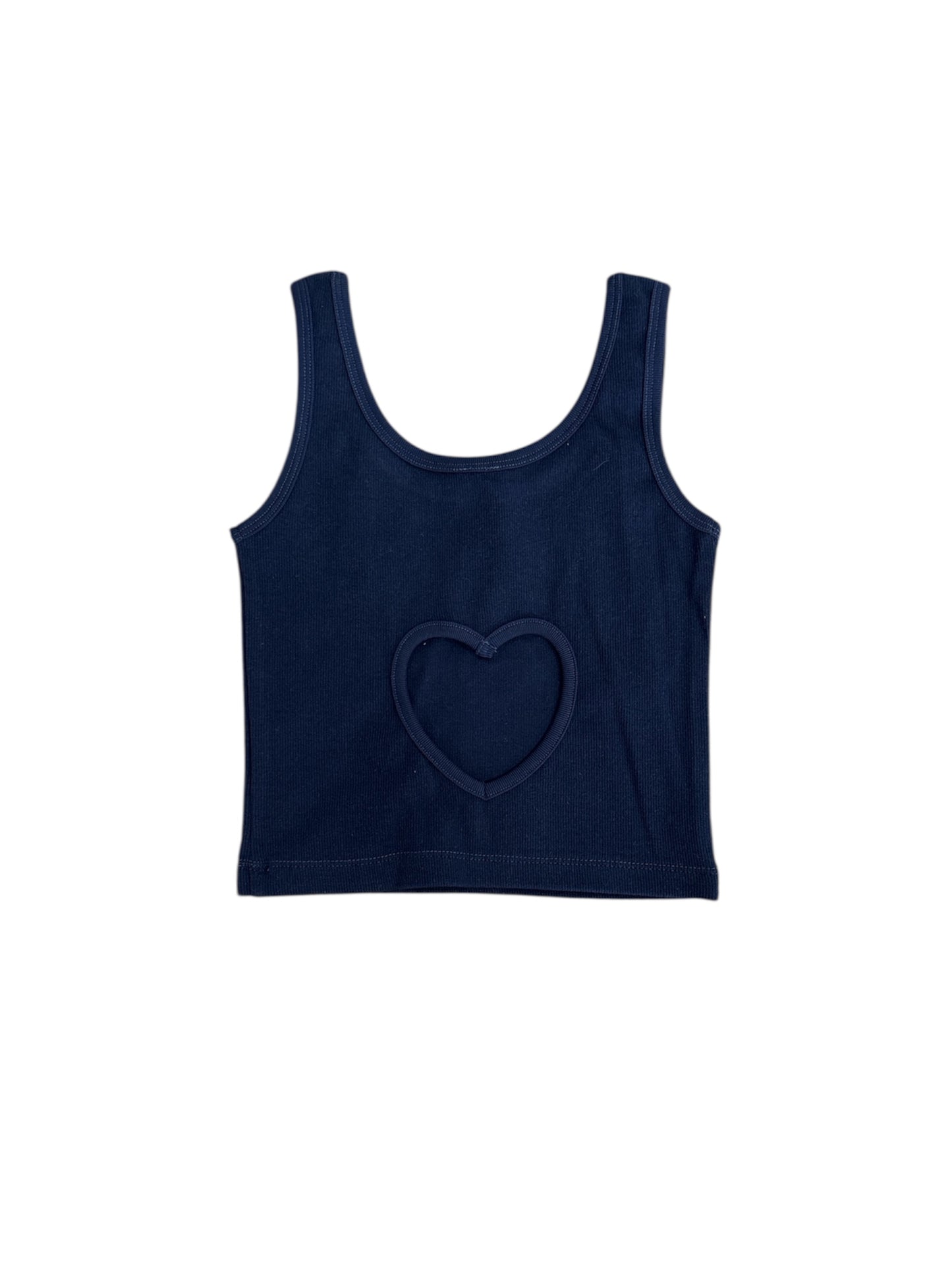 Theme Heart Cut Out Tank Navy