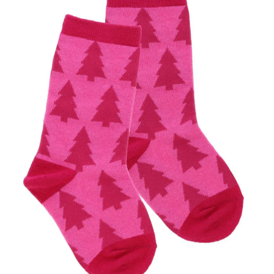 Adult (5-9) Socks - Pink Christmas
