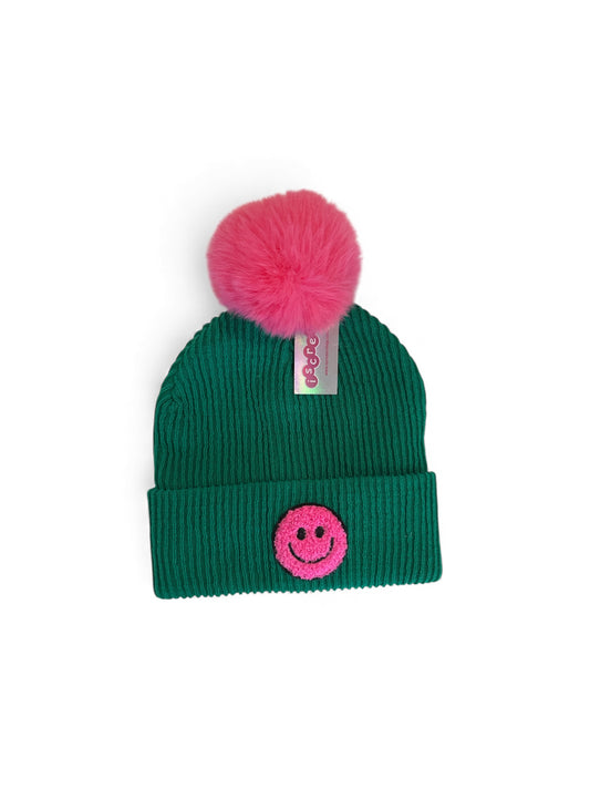 Happy Pom Beanie Hat