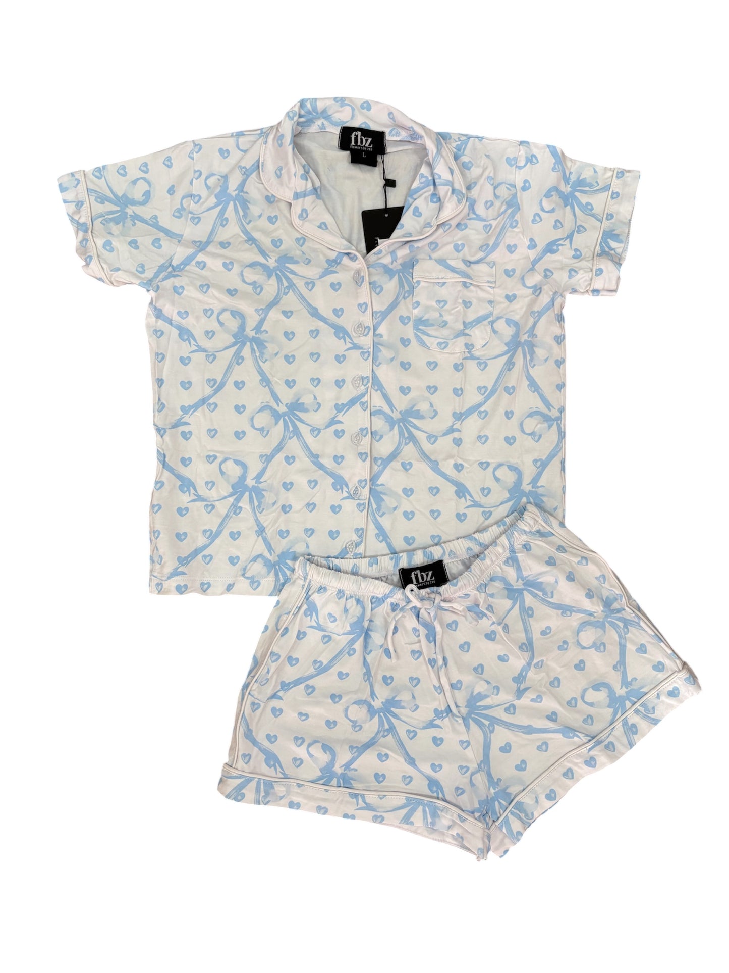 White and Blue Heart PJs