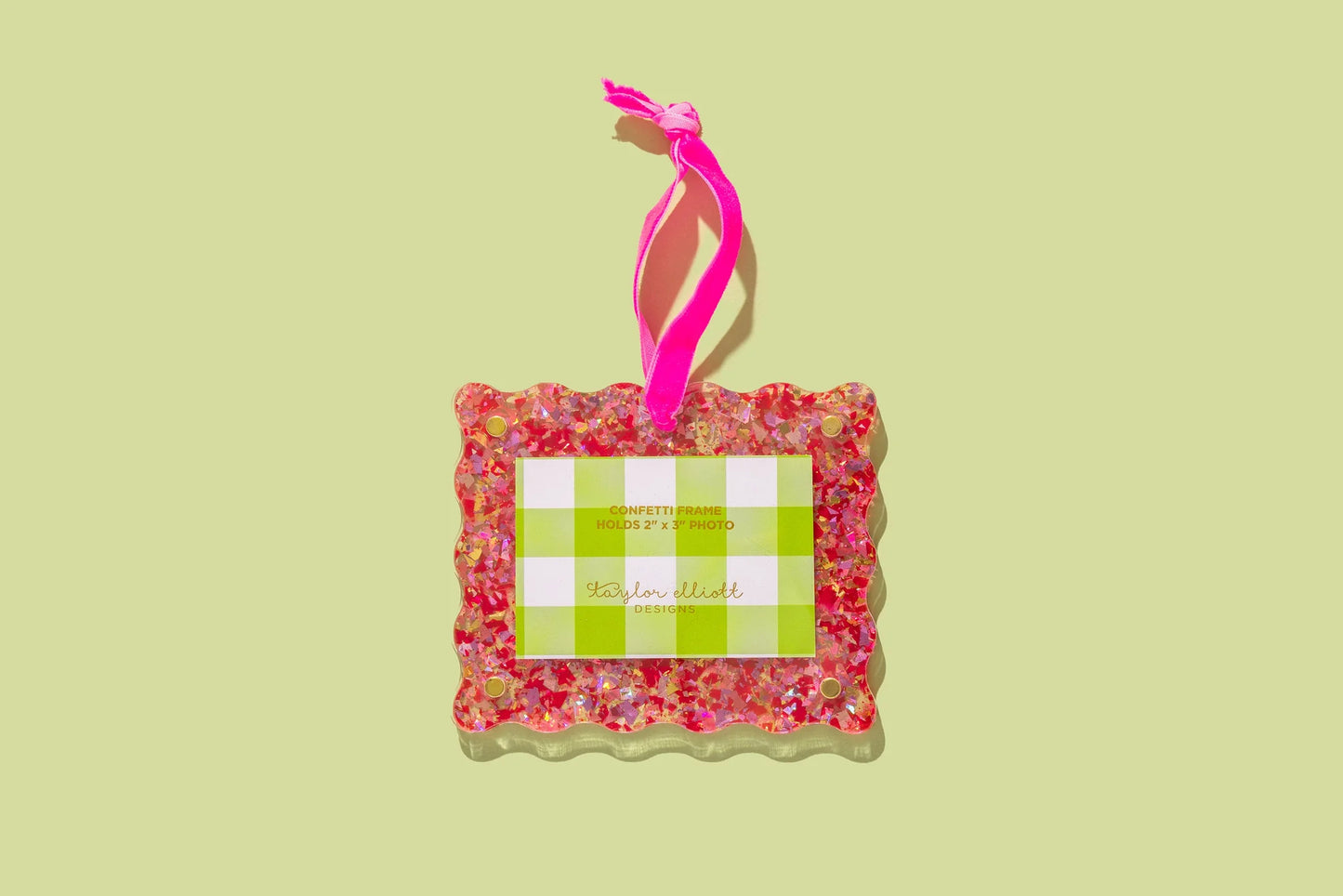 Confetti Frame Ornaments - Red