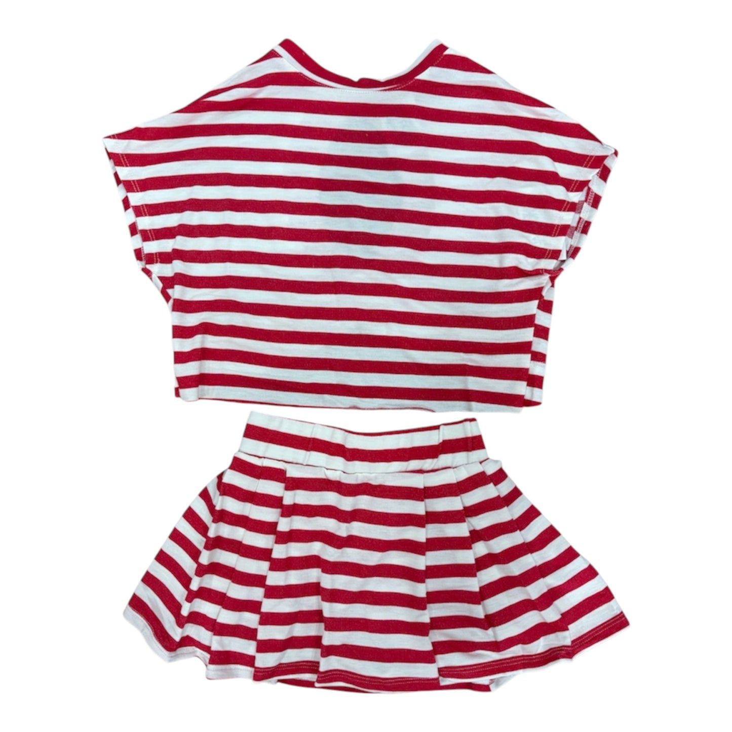 Red Striped Skort Set