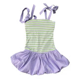Little Olin Lavender Bubble Mini Dress
