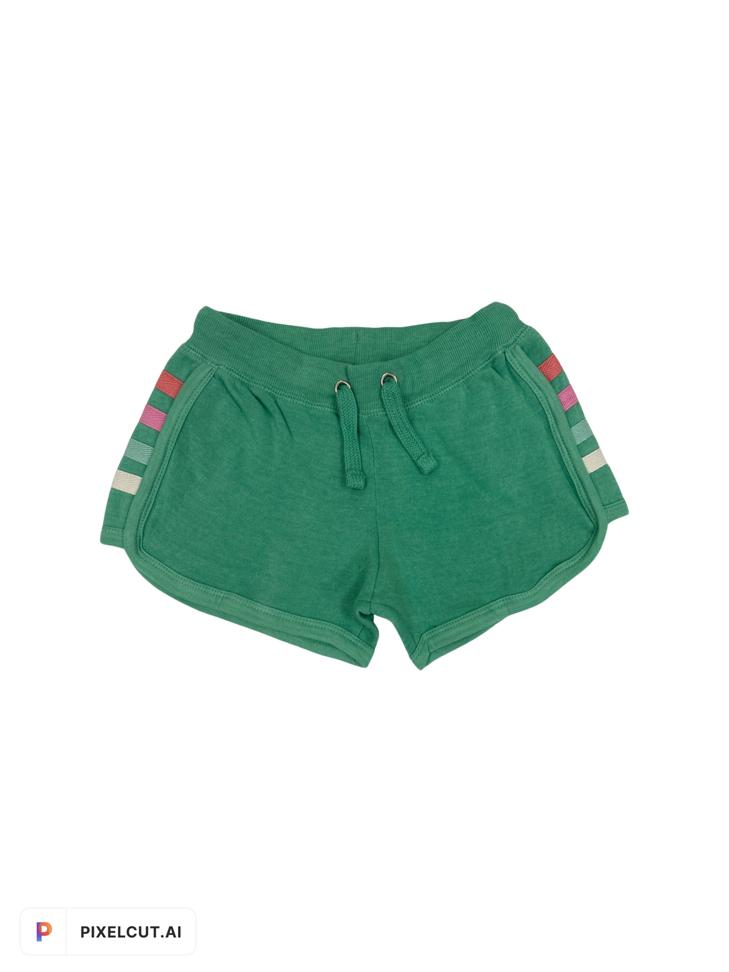 Surf Green Heather Fleece Short With Twill Tape