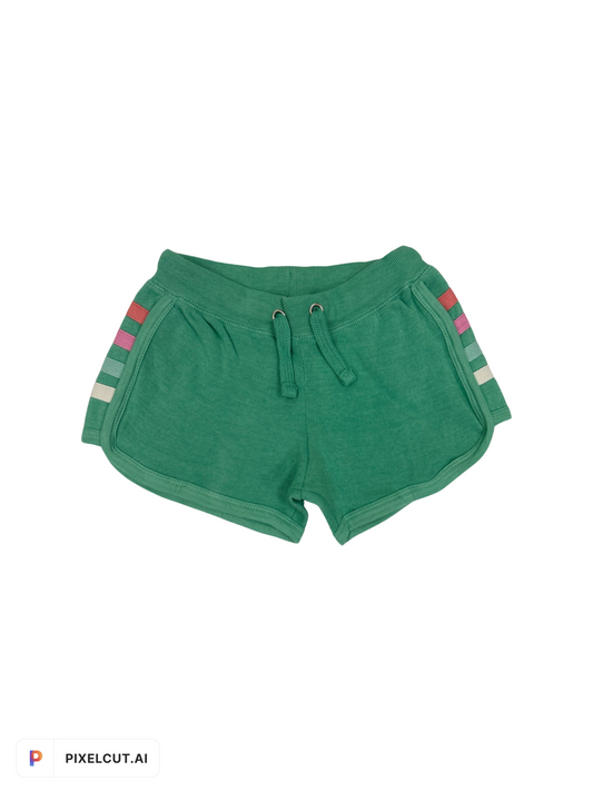 Surf Green Heather Fleece Short With Twill Tape