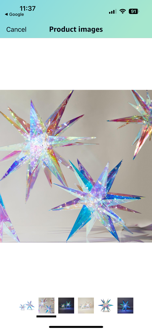 Iridescent LED Burst Star Large