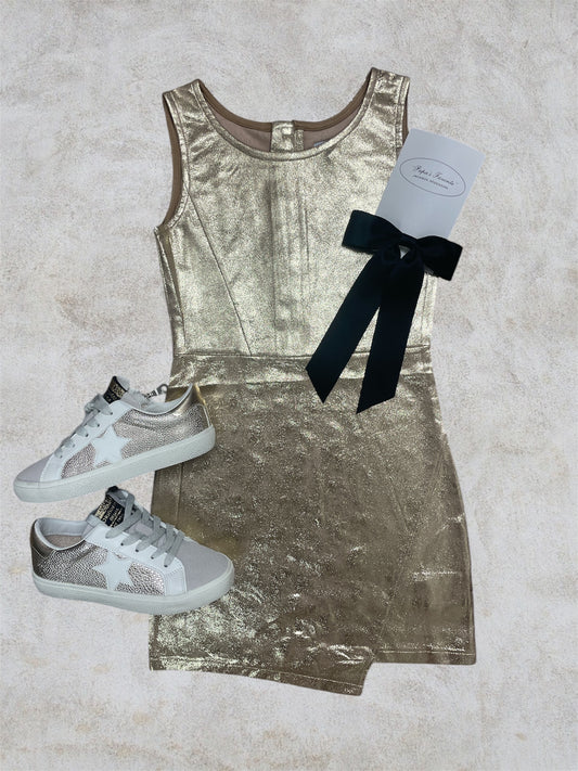 MIA GOLD ASYMMETRICAL DRESS