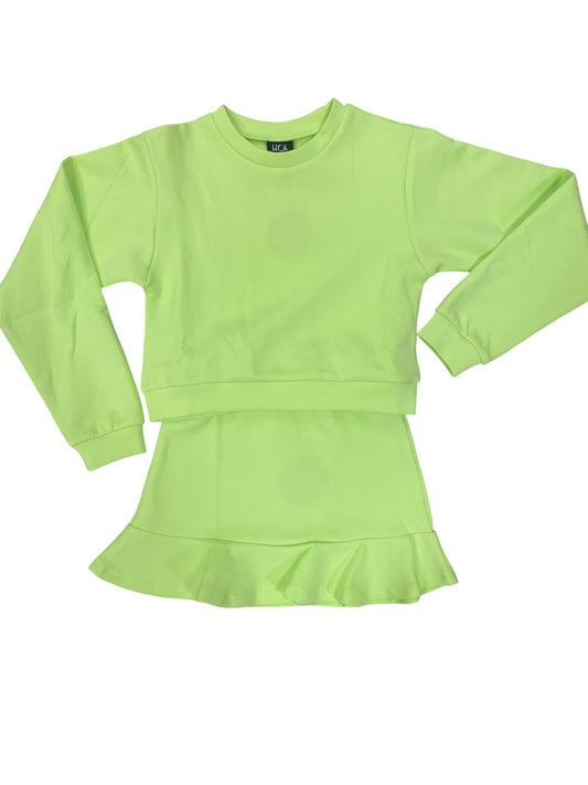 Little Olin Green Ruffle Skirt