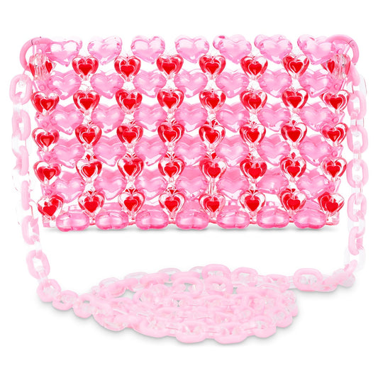 iSCREAM Pink Hearts Beaded Crossbody Bag