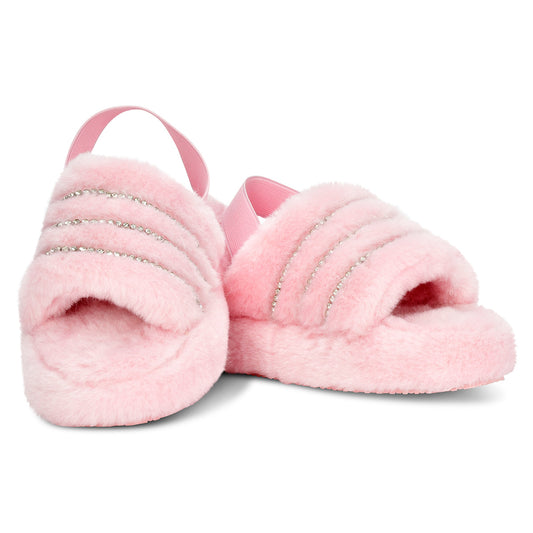 iSCREAM Pink Rhinestone Slippers