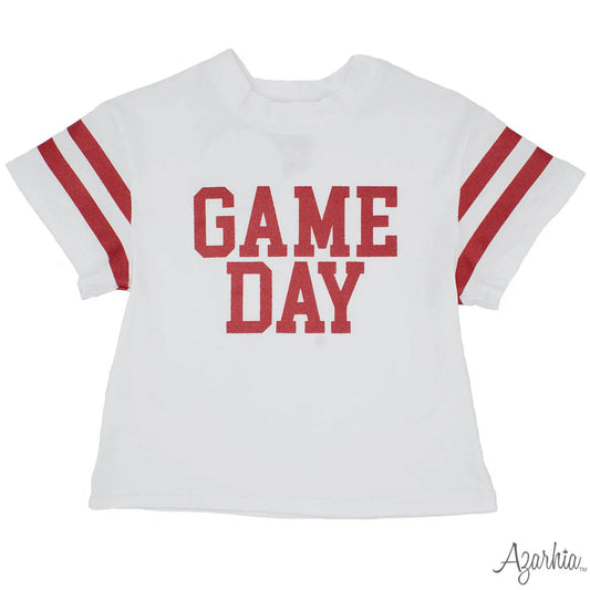 Azarhia GAME DAY glitter box tshirt, red