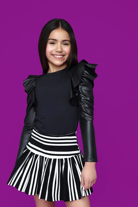 Pleated Skort Stripe