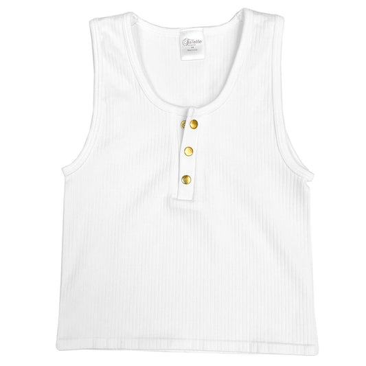 Seamless Waffle Gold Snap Tank