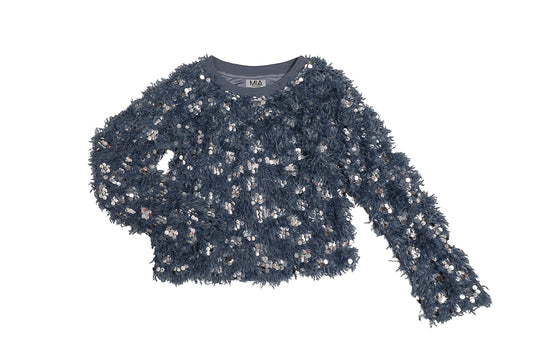 Texture Sweater Denim Blue