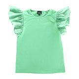 Little Olin Green Ruffle Sleeve Top
