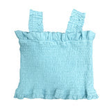 Little Olin Turquoise Smocked Top